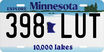 MN license plate 398LUT