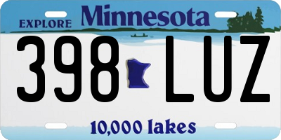 MN license plate 398LUZ