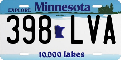MN license plate 398LVA