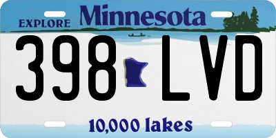 MN license plate 398LVD