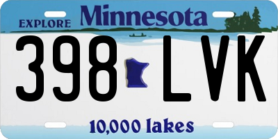 MN license plate 398LVK