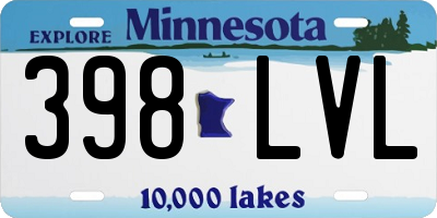 MN license plate 398LVL