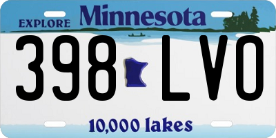 MN license plate 398LVO