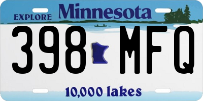 MN license plate 398MFQ