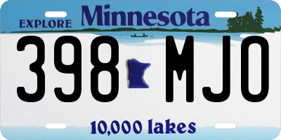 MN license plate 398MJO