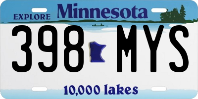 MN license plate 398MYS