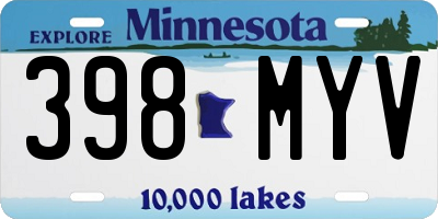 MN license plate 398MYV
