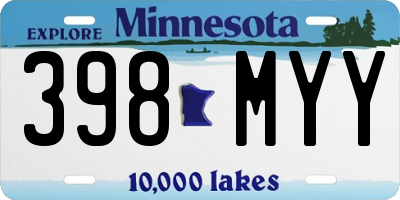 MN license plate 398MYY