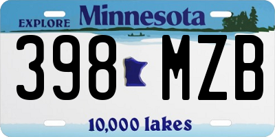 MN license plate 398MZB