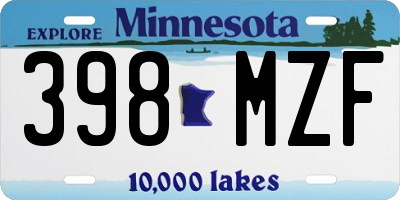MN license plate 398MZF