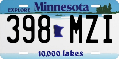 MN license plate 398MZI