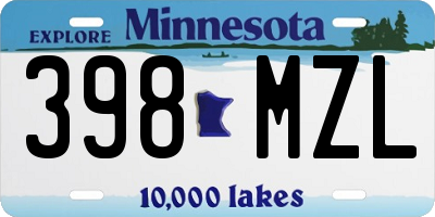 MN license plate 398MZL