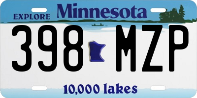 MN license plate 398MZP