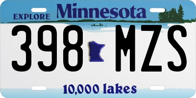 MN license plate 398MZS