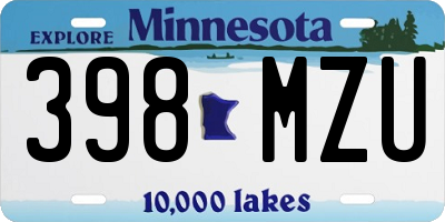 MN license plate 398MZU