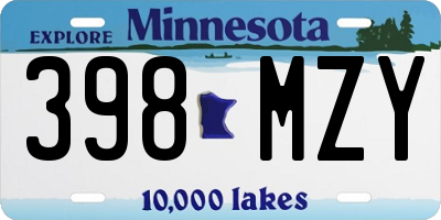 MN license plate 398MZY