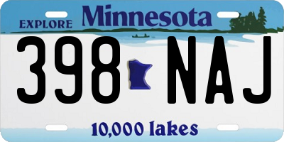 MN license plate 398NAJ