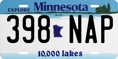 MN license plate 398NAP