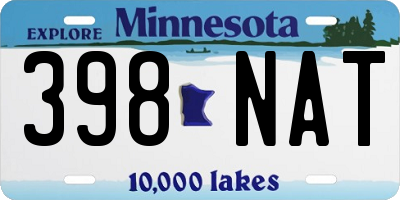 MN license plate 398NAT