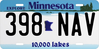 MN license plate 398NAV