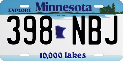 MN license plate 398NBJ