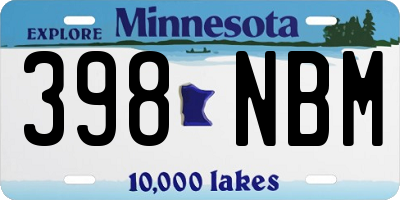 MN license plate 398NBM