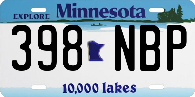 MN license plate 398NBP