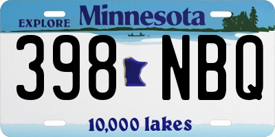 MN license plate 398NBQ