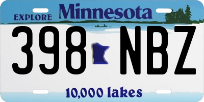 MN license plate 398NBZ