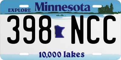 MN license plate 398NCC