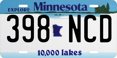 MN license plate 398NCD