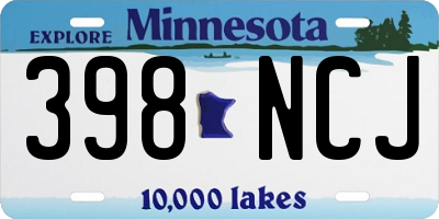 MN license plate 398NCJ