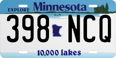MN license plate 398NCQ