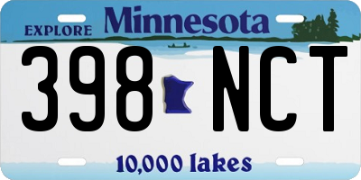 MN license plate 398NCT