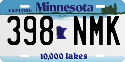 MN license plate 398NMK