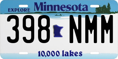 MN license plate 398NMM