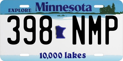 MN license plate 398NMP