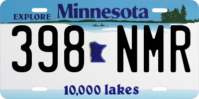 MN license plate 398NMR