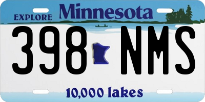 MN license plate 398NMS