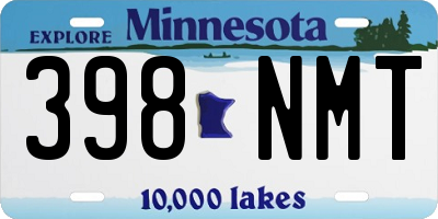 MN license plate 398NMT