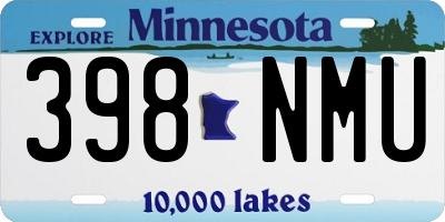 MN license plate 398NMU