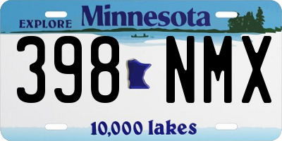 MN license plate 398NMX