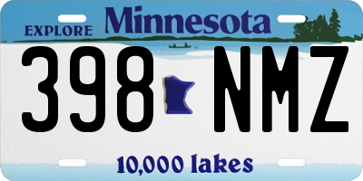 MN license plate 398NMZ
