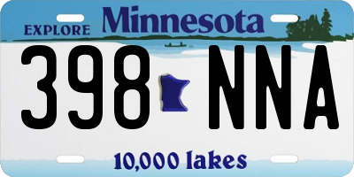 MN license plate 398NNA