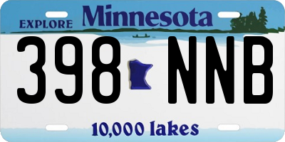 MN license plate 398NNB