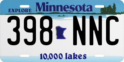 MN license plate 398NNC
