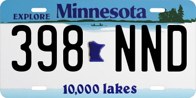 MN license plate 398NND