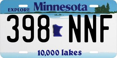 MN license plate 398NNF