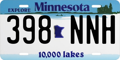 MN license plate 398NNH