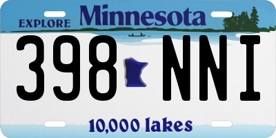 MN license plate 398NNI